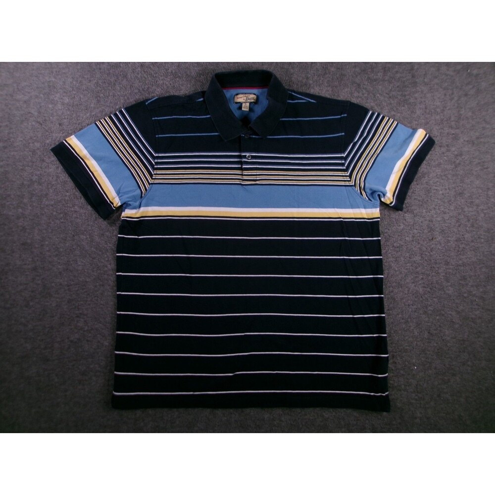 Bass Polo Shirt Mens XL Navy Striped Heritage Collection Classic Casual Outdoor